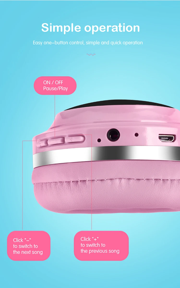 Kids Headphone Wireless 93dB Child Safe Volume Headset 3 5mm Audio Jack Foldable Adjustable Headphones With Microphone
