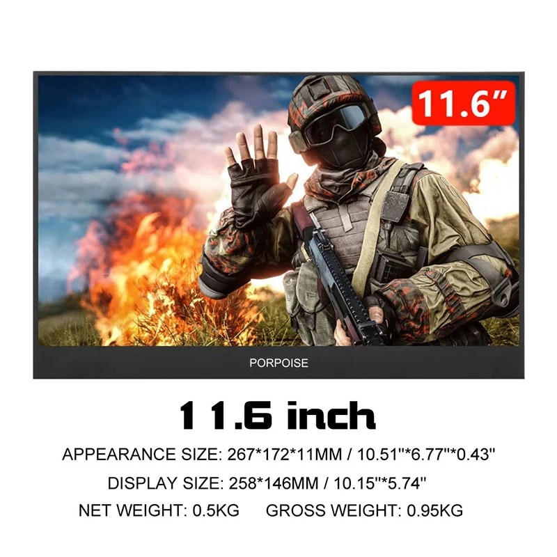 11,6 дюймовый портативный компьютер HDMI монитор для nintendo Switch PC PS3 PS4 Xbo X360 1080P ips lcd со светодиодным дисплеем для Raspberry