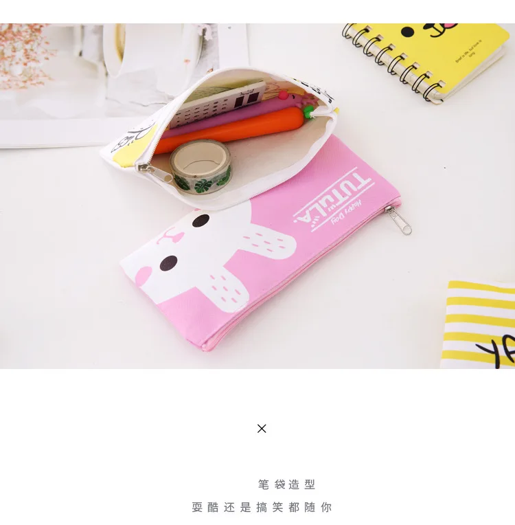 20pcs Cute Mixed Animals Pencil Bags for School Supplies Small Pencil Pouches Kawaii Stationery Purses Moterm Irredescent Gifts