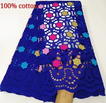 

swiss dry lace fabric african lace fabric blue swiss voile lace in switzerland 5yard african cotton lace fabric for dress YC-B47