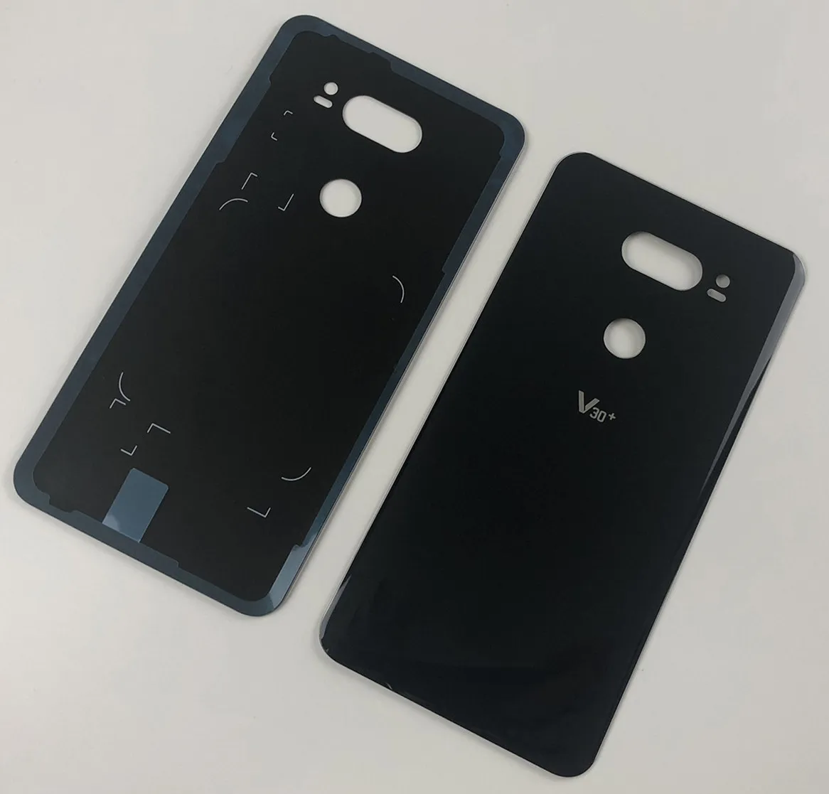 Для LG V30+/V30 VS996 LS998U H933 LS998U H930 корпус стеклянный аккумулятор задняя крышка+ наклейка - Цвет: black 1