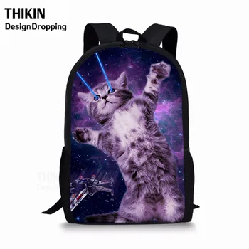 

THIKIN Kawaii 3D Cat Printed School Bags Girls Boys 17inch Schoolbag Travel Laptop Bagpack For Teenagers Mochila Kids Best Gift