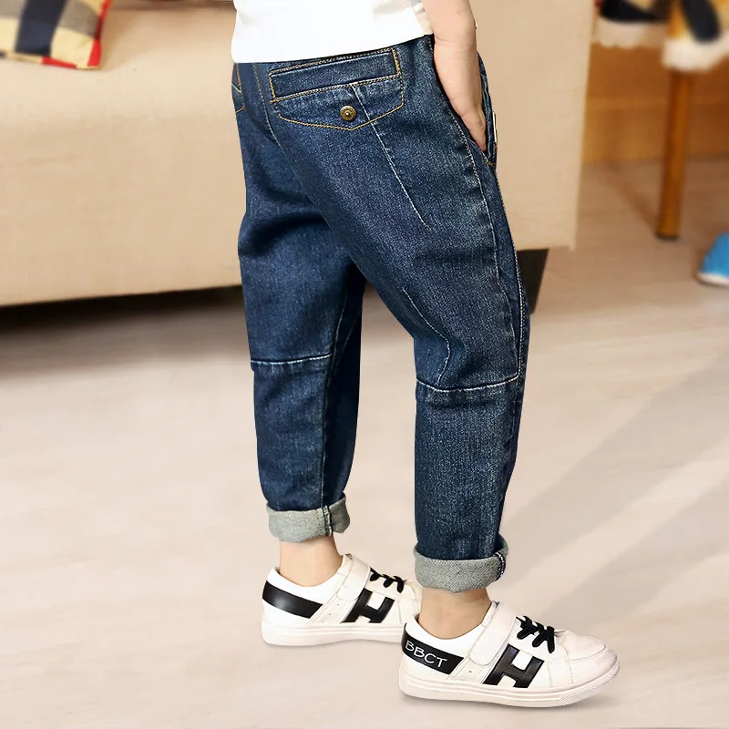 

BOY'S Denim Trousers 2019 Autumn Korean-style CHILDREN'S Trousers Harem Pants Big Boy Autumn And Winter plus Velvet Trousers Fas