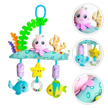 

1 pc Animal Wind Chimes Plush Cartoon Ocean Series Lovely Infant Toy Baby Rattle Hanging Toy for Crib Stroller