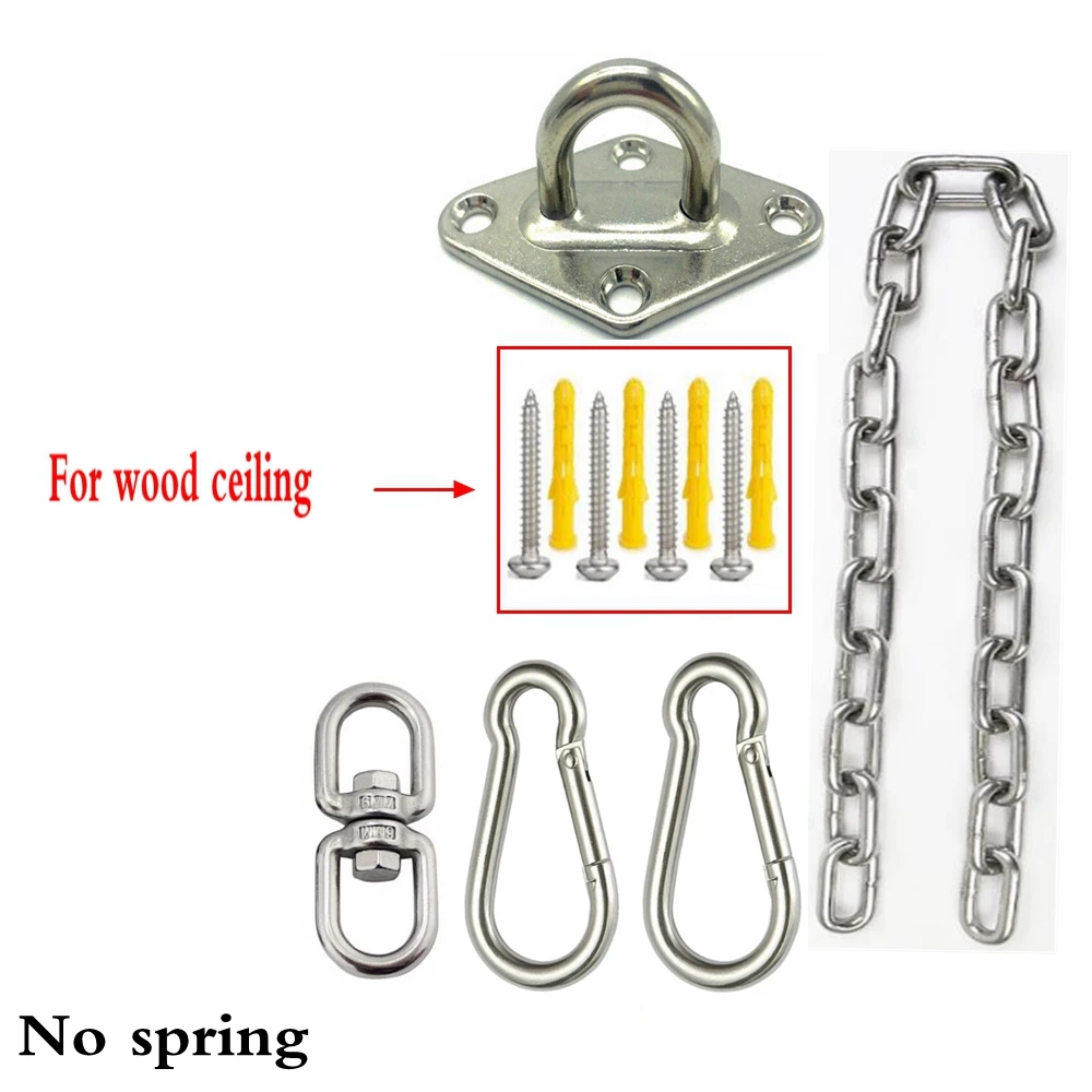 Swing Hanger Kit Stainless Steel Hanging Chair Chain For Sandbag Aerial Yoga Hammock Chair Conneciton Indoor Heavy Duty 