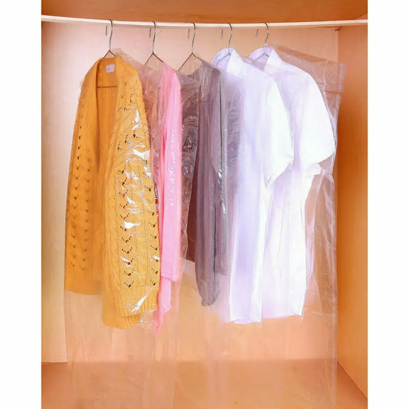Transparent Clothes Dust Bag 20pcs x Garment Covers Polythene Clear Plastic Dry Cleaner Clothes Bags 5