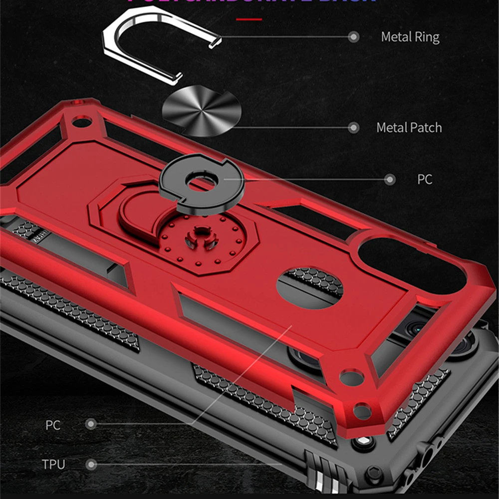 Роскошный бронированный Магнитный чехол с металлическим кольцом для Xiaomi Redmi Note 8 7 9 Pro 7A 8A A3 Lite CC9 CC9E противоударный чехол для Redmi 7A 8 чехол