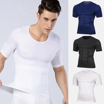 

Men's Slimming Shaper Posture Vest Male Belly Abdomen For Corrector Compression Body building Fat Burn Chest Tummy Shirt Corset