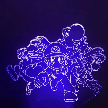 

Super Mario Bros 3D LED RGB Night Light 7 Color Change Desk Light Action Figures 2261 Kids Home Christmas Toys