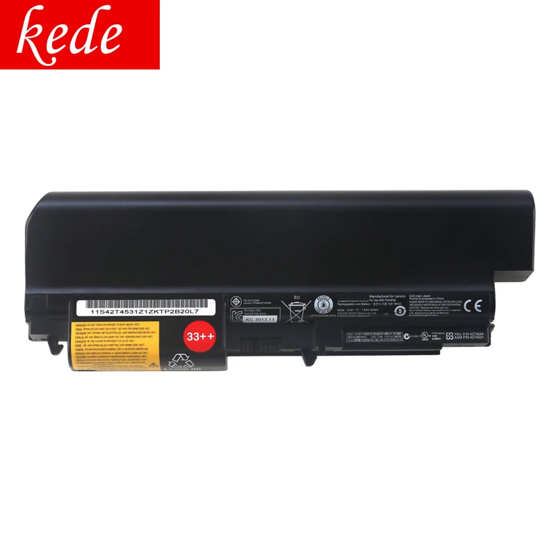 Kede Оригинальный аккумулятор для ноутбука Lenovo ThinkPad T400 R400 R500 R61 R61I 9 core Высокая