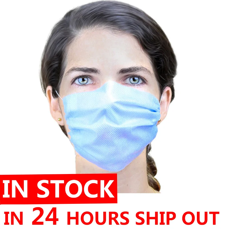 

50PCS Disposable Protective Mask 3 Layers Dustproof Facial Protective Cover Masks Maldehyde Prevent bacteria Masks