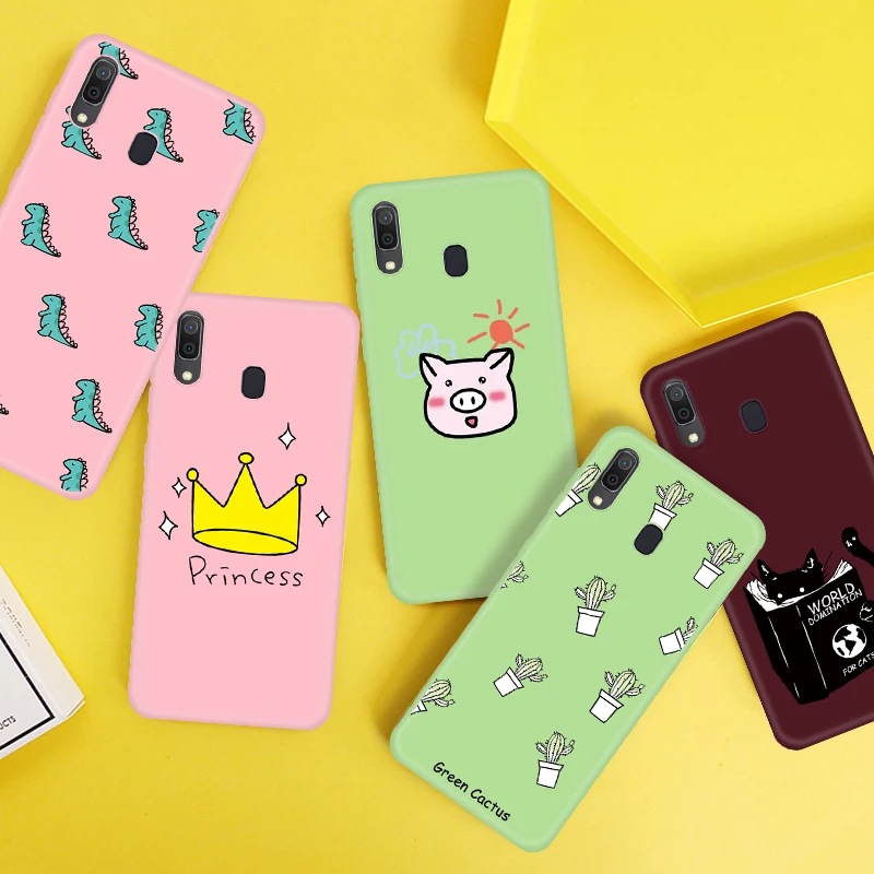 Candy Color Case For Samsung Galaxy A70 A50 A60 A20 A30 A40 M40 M20 M30 Phone Case SM A505FN A705F Cartoon Soft Silicone Shell