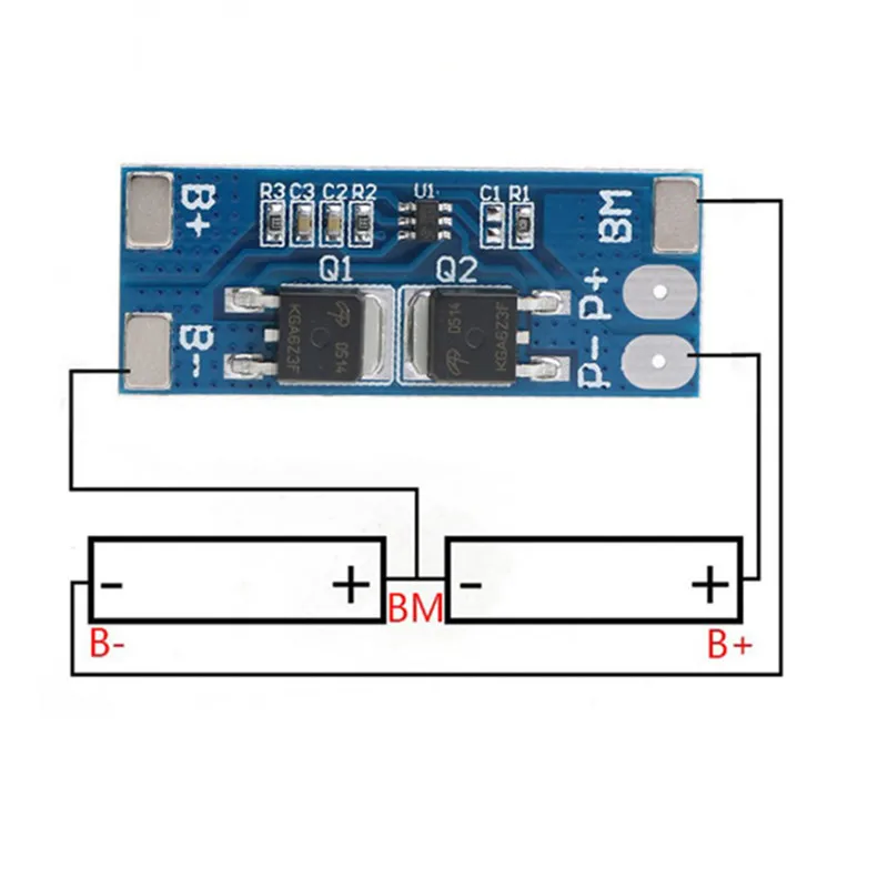 7 4 В 8 в 2s 8a Li Ion 18650 Bms Pcm 15A плата защиты аккумулятора пикового тока для литий