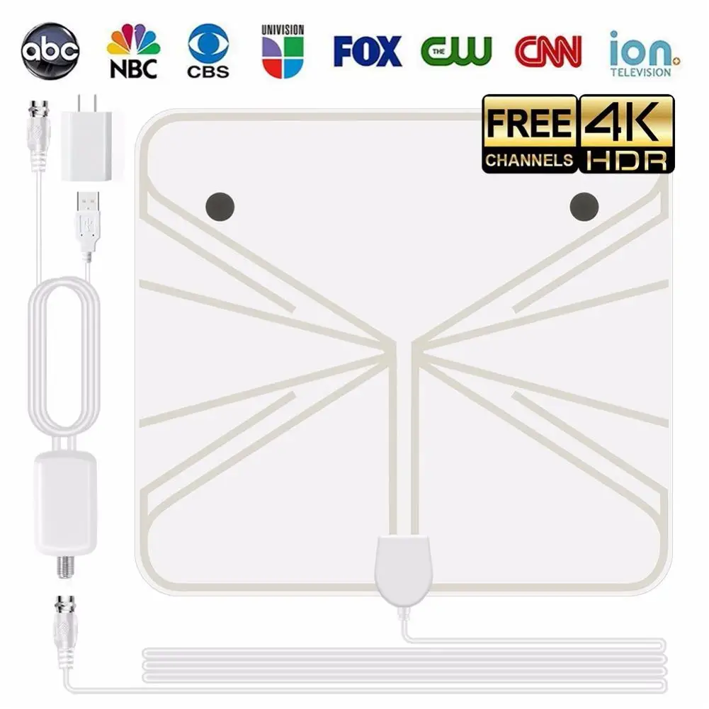 Newest Indoor HDTV Antenna Receiving ATSC Mini HD Digital TV Antenna 960 Mile 4K 1080P Digital Satellite Receiver VHF UHF DVB-T2 newest v88 mini smart tv box android 12 0 allwinner h3 quad core 8k h 265 2 4g wifi set top tv streamer receiver media player