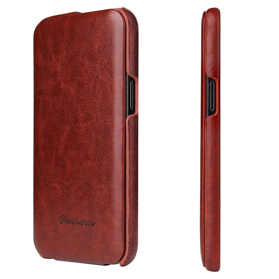 Luxurious Genuine Leather Vertical Flip Cover Case