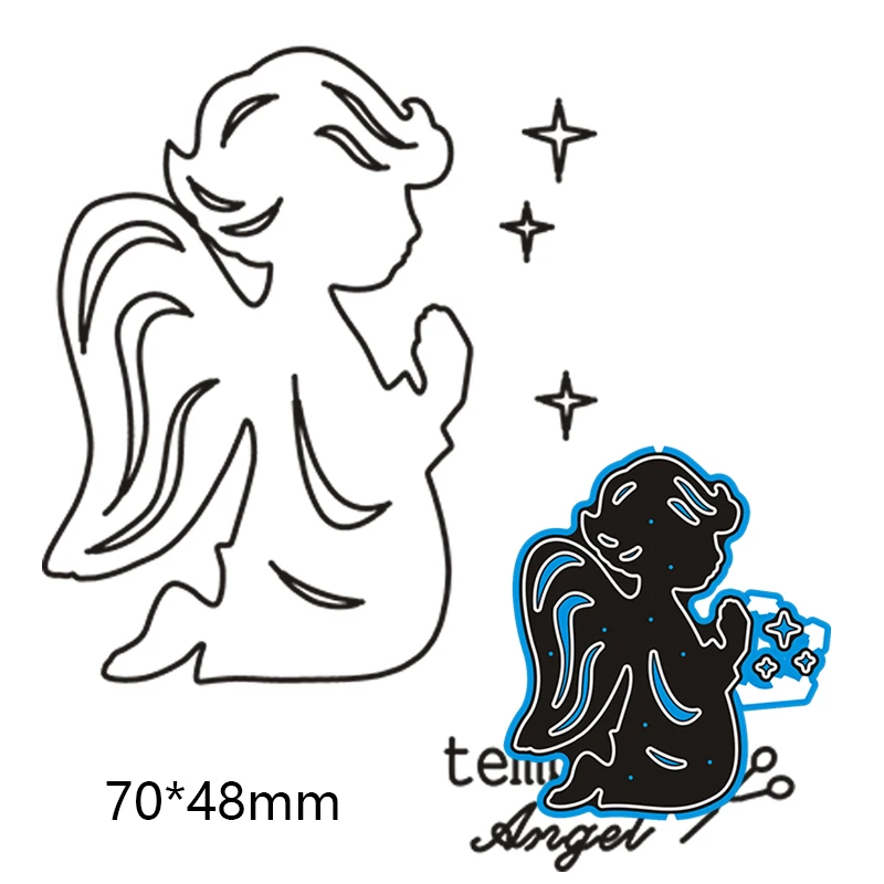 

Cutting Dies Angel Metal and Stamps Stencil for DIY Scrapbooking Photo Album Embossing Paper Card 70*48mm