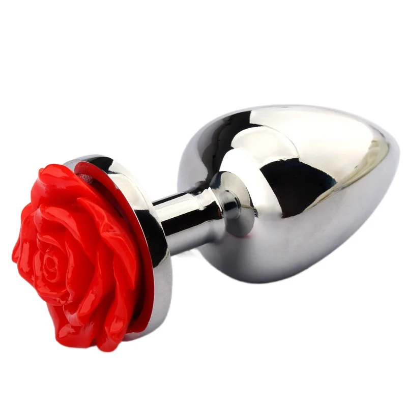 Plug anale con fiore di rosa per uomini e donne masturbatori per adulti prodotti sessuali giocattoli anali in acciaio inossidabile prodotti per adulti giocattoli sessuali per donne gay transessuali_voghion.com