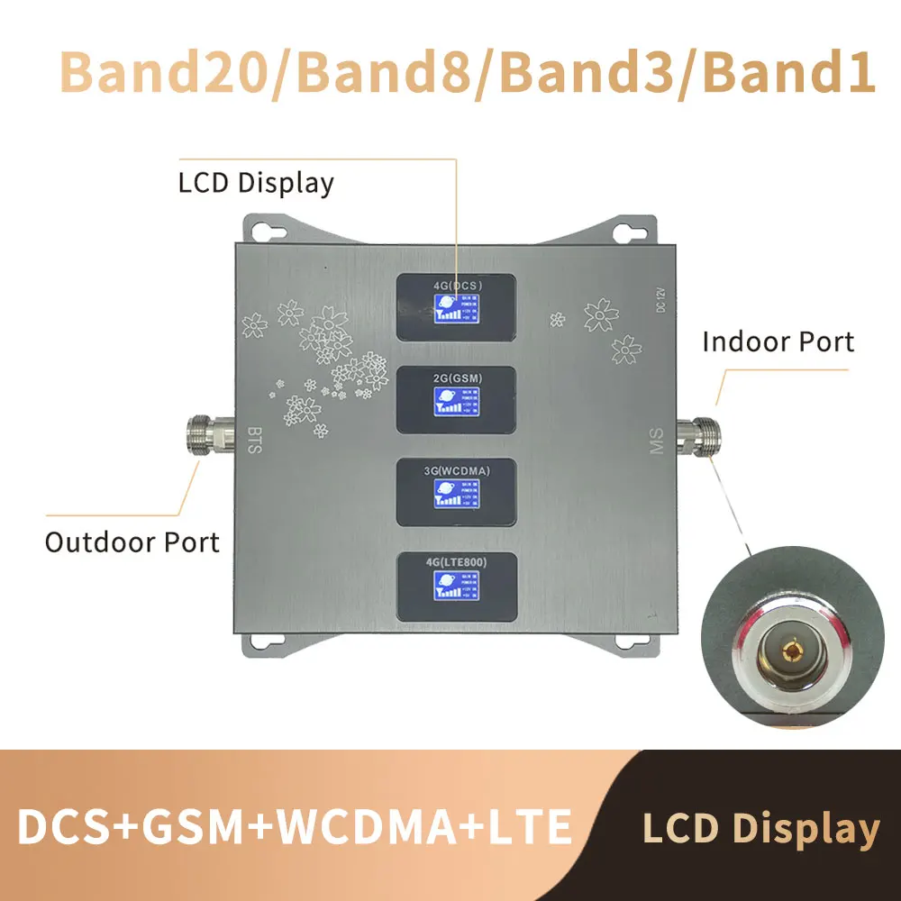 B20 800 900 1800 2100 Mhz Cell Phone Booster Tri