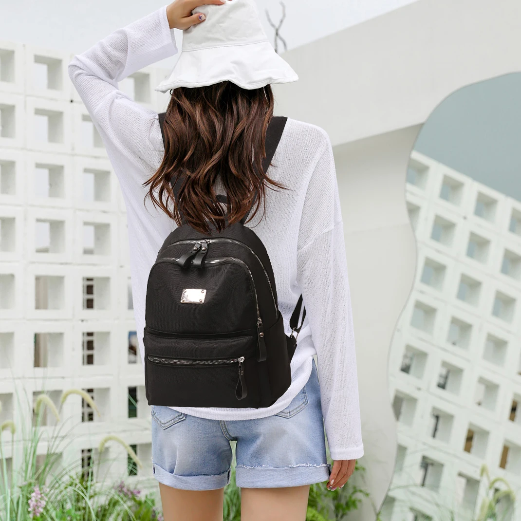 2021 New Classic Casual Women's Backpack Waterproof Oxford Multi-Pocket Large Capacity Girls School Travel Female Bag 2