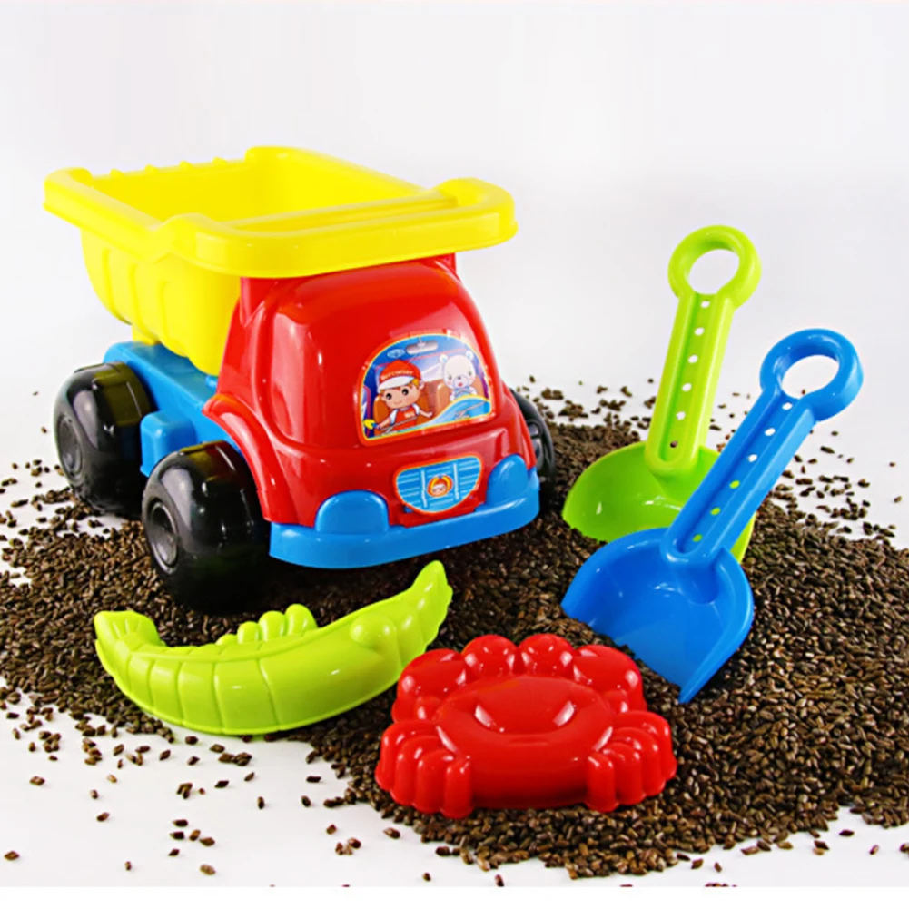 amazing  5PCS Beach Toys Sand Toy Beach Game Funny Plastic Bathing Playing Sandbox Toys Sand Dredging Sand S