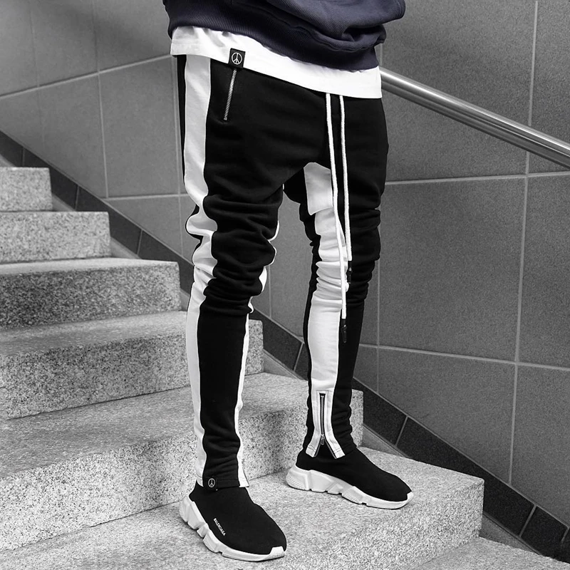 2019 Jogging Pants Men Running Pants With Zipper Sports Fitness Tights Gym Jogger Bodybuilding Sweatpants Sport Male Trousers
