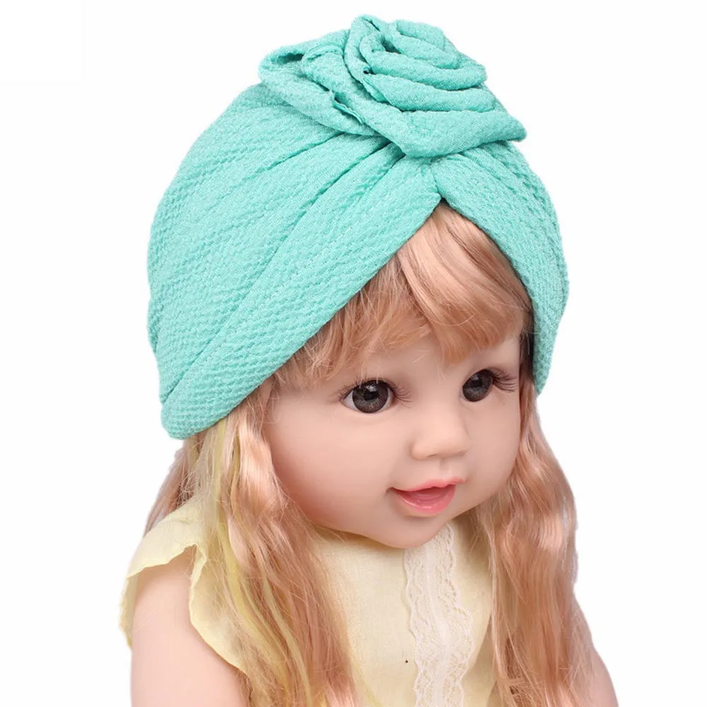  Baby Girls turban hat roses  hats Boho Hat Beanie Scarf Turban Head Wrap Cap newborn photography props knit cap beard