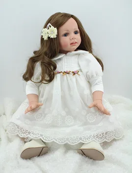 

Silicone Reborn Baby Princess Dolls 60cm Toddler Vinyl Simulated Doll Reborn Christmas Gifts Cotton Body Babies Alive Brinquedos