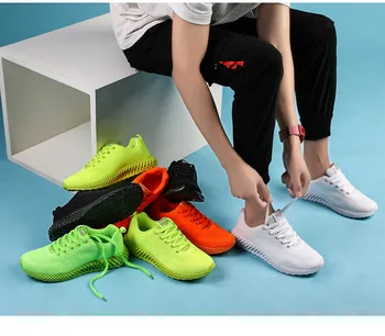 

Men's and women's shoes fashion fly weaving couple's shoes breathable mesh trend casual lover's shoes comfortable shoeft