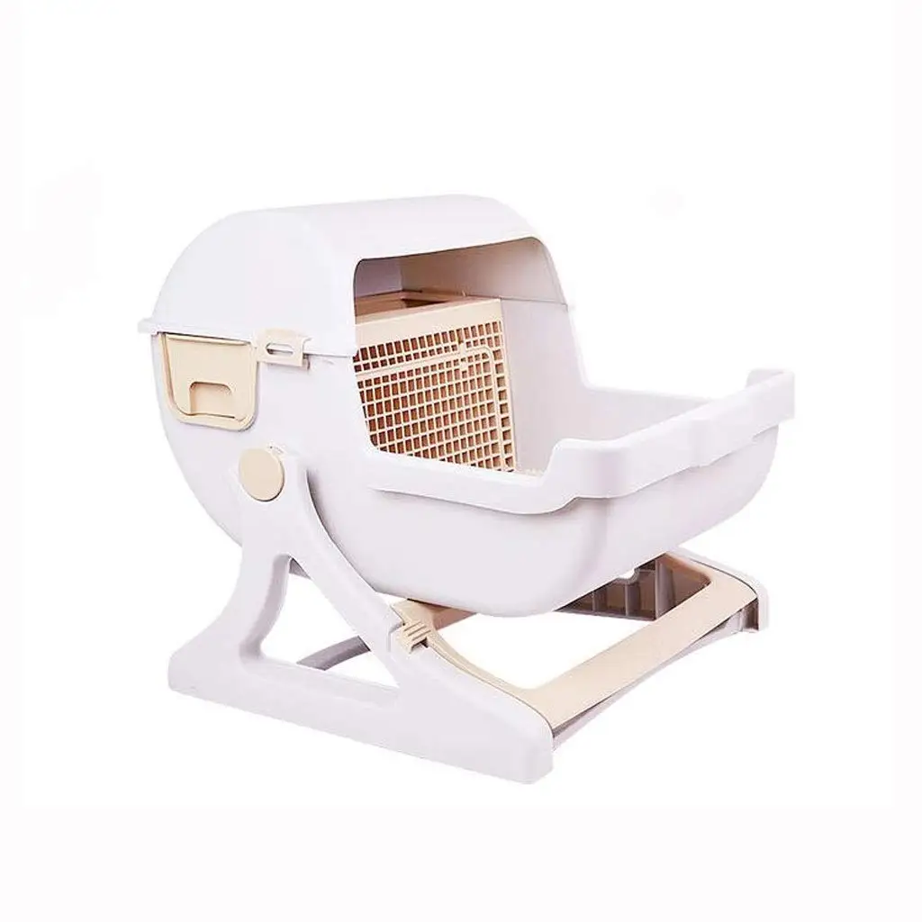 Cat Litter Box Semi-Automatic Quick Cleaning Luxury Cat Toilet Tray Semi Automatic Cat Toilet Loo Tray Flip Cover Cat Bedpans Cat Litter Box Semi-Automatic Quick Cleaning Luxury Cat Toilet Tray Semi Automatic Cat Toilet Loo Tray Flip Cover Cat Bedpans