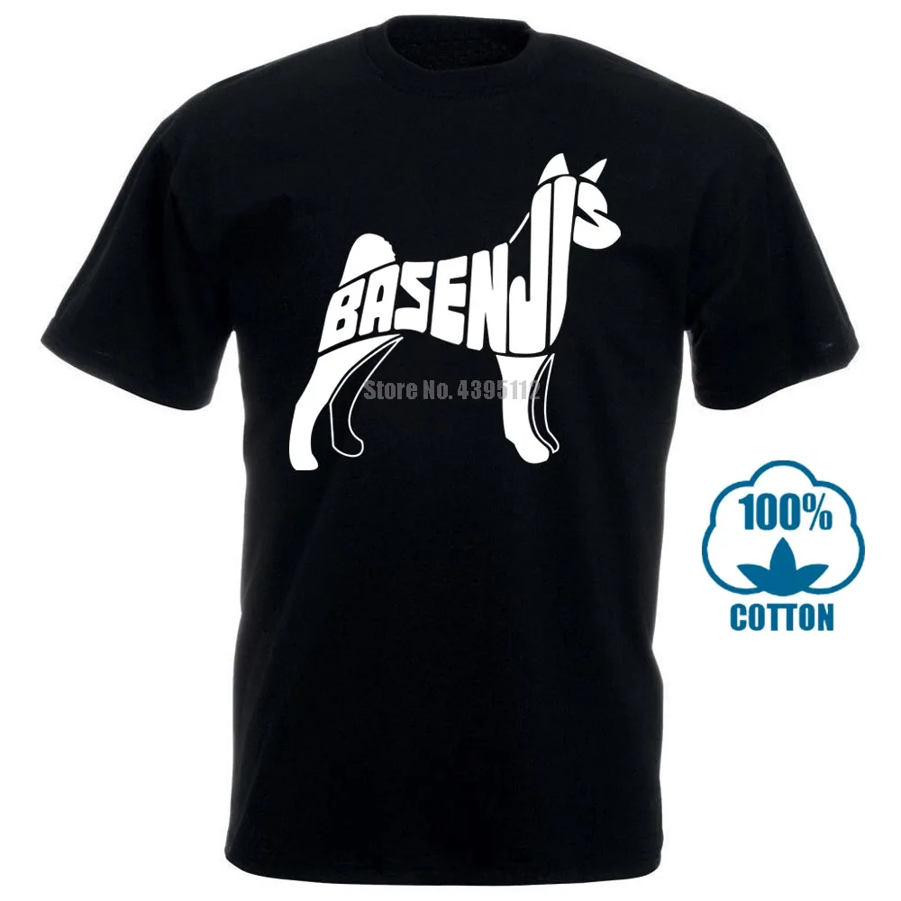 Basenji Dog Art футболка дизайн наряд Мужская Базовая однотонная комическая отличная