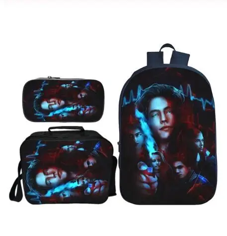 New Arrivals 3 Pcs/Set Printing Riverdale School Backpack for Kids School Bags Children Shoulder Bag Travel Notebook Bookbag - Цвет: as picture