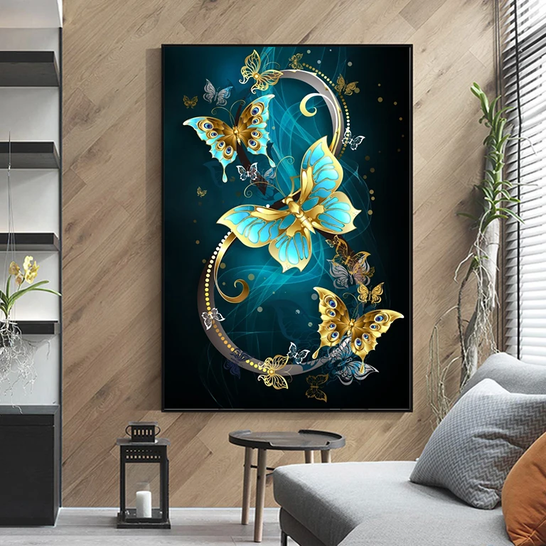 Full Square Diamond Painting Butterfly 5D DIY Diamond Embroidery Animals Cross Stitch Kit Rhinestone Mosaic Art Home Decoration