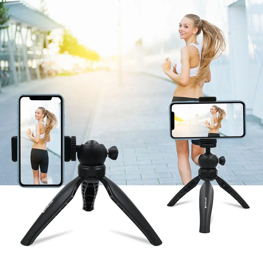PULUZ 20 см Карманный пластиковый мини-штатив с шаровой головкой 360 градусов для смартфонов для DSLR камеры s
