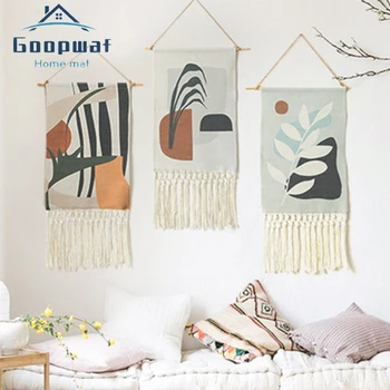 

Modern Minimalist Tassel Tapestry Nordic Bohemian Style Tapestry Home Decoration Accessories Electric Meter Decoration Tapestry