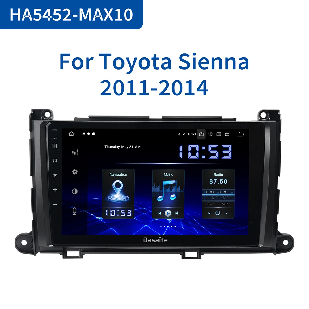 Dasaita 9 Ips 1 Din Car Radio Android 10 0 Dsp For Toyota Sienna Xl30 