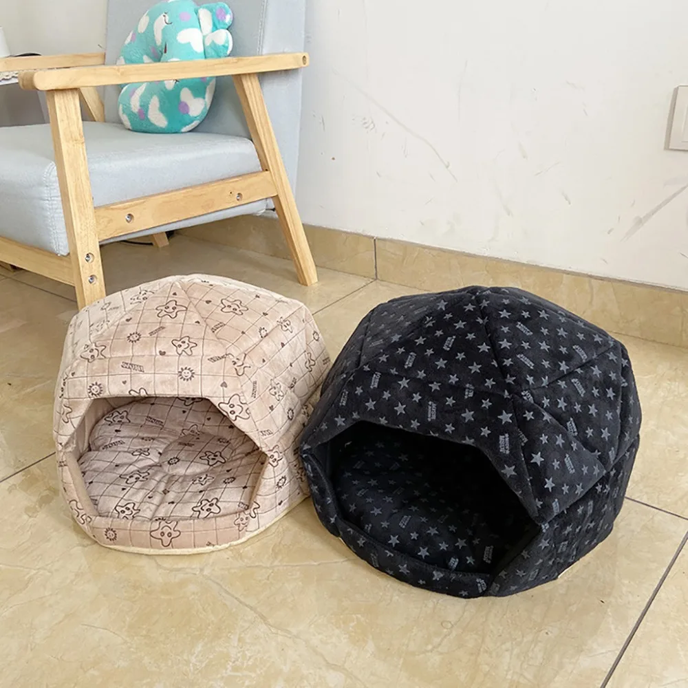 Removable washable plush kennel pet padded deep sleep comfortable pet bed comfy calming dog bed cat's house coperta cane 30N14 (2)