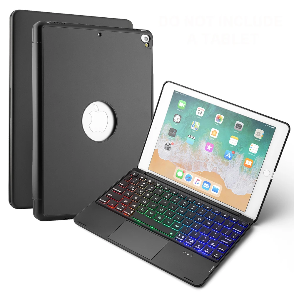 Для iPad 9 7 2018 2017 Pro Air 1 2 чехол для клавиатуры из алюминиевого сплава с подсветкой