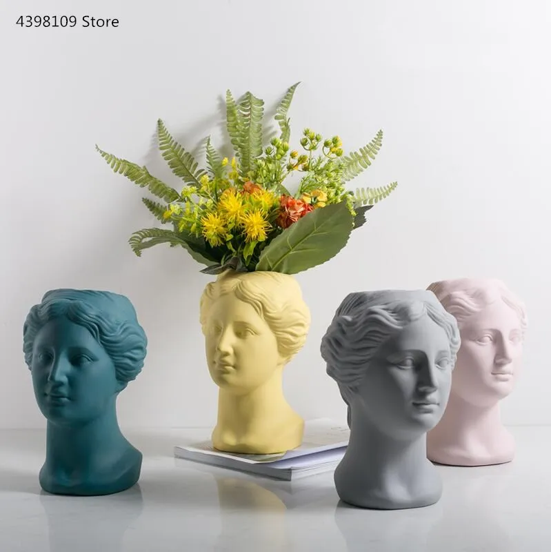 Скандинавские украшения для дома, художественная ваза, керамическая ваза(Венера), голова богини, статуя, украшение для гостиной, украшение для дома, ваза