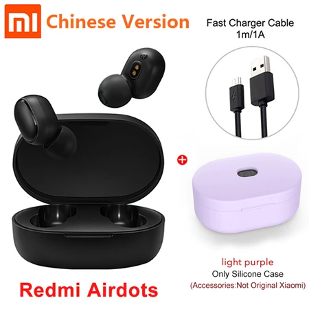 CN Add Case Cable Xiaomi Redmi Airdots Global TWS беспроводные Bluetooth наушники бас стерео гарнитура с ИИ Управление гарнитура с микрофоном - Цвет: CN Add Case Cable