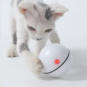 

Interactive Cat Toy Ball Smart USB Rechargeable Led Light Self Rotating Ball Pets Playing Toys Motion Activated Pet Ball for Cat