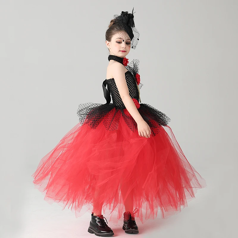 Tea Length Girls Nutcracker Tutu Dress Spanish Chocolate Nutcracker Costume for Kids Ballet Dance Clothes Girls Christmas Dress (1)
