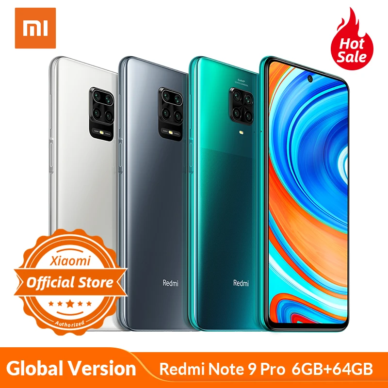 Xiaomi Redmi Note 9 Pro 6 ГБ 64 Гб глобальная версия смартфона NFC мегапиксельная
