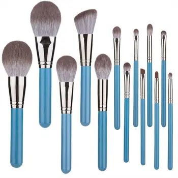 

13pcs Grey Brush Makeup Brushes Set Loose Powder Brush Eyeshadow ,Eyebrow ,Lip Brush Cosmetic Brush Kit