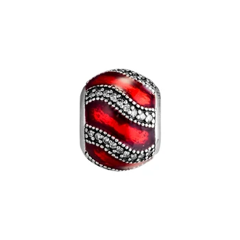 

Charms 925 Silver Original Fit Pandora Bracelets Sterling Silver Translucent Red Charm Beads for Women diy Jewelry Making