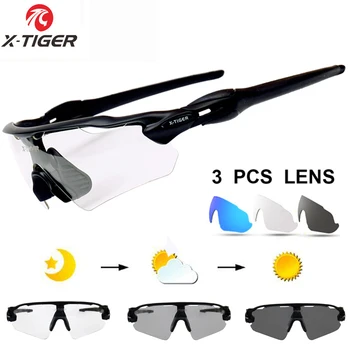 

X-TIGER Photochromic Ultralight Cycling SunGlasses With Myopia Frame Mountain Bicycle Eyewear Cycling Glasses Bike Goggles