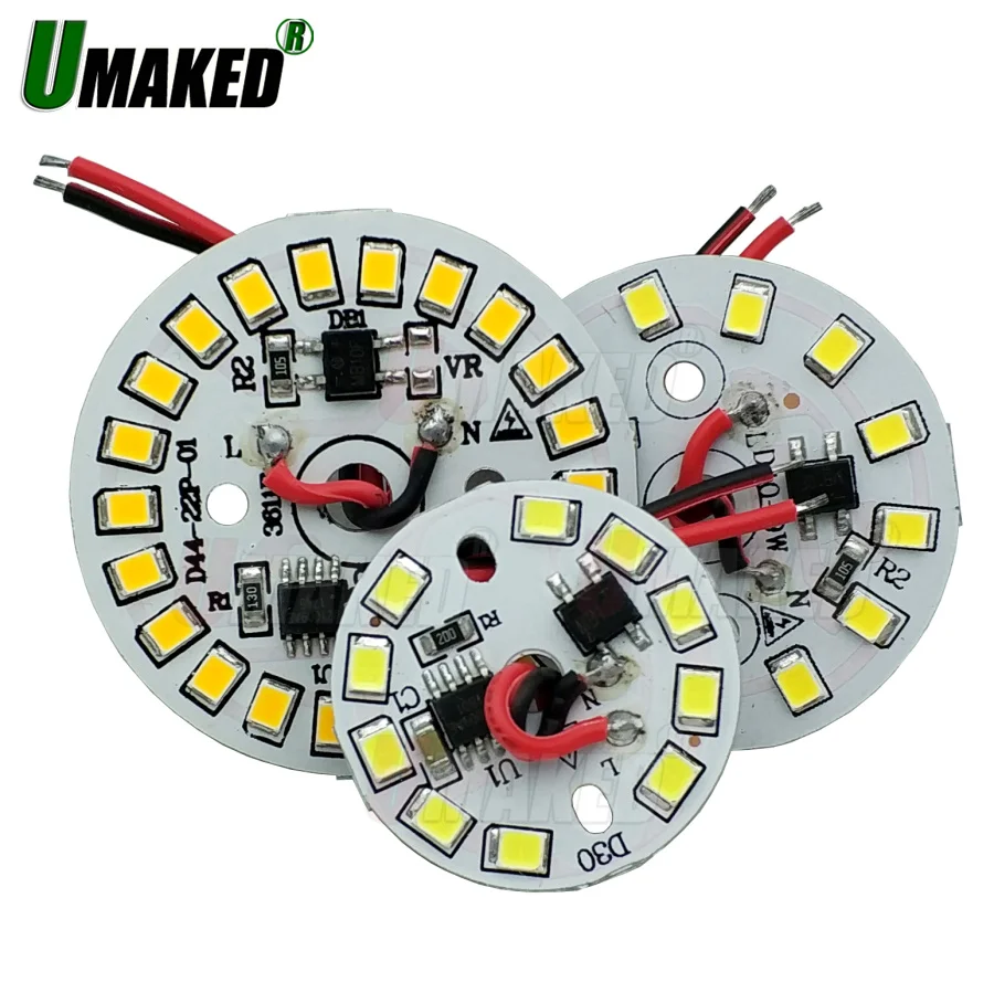 3W 5W 7W 9W 12W 15W AC 220V pcb with integrated IC driver 20cm wire Driverless led bulb PCB board Direct to | Освещение