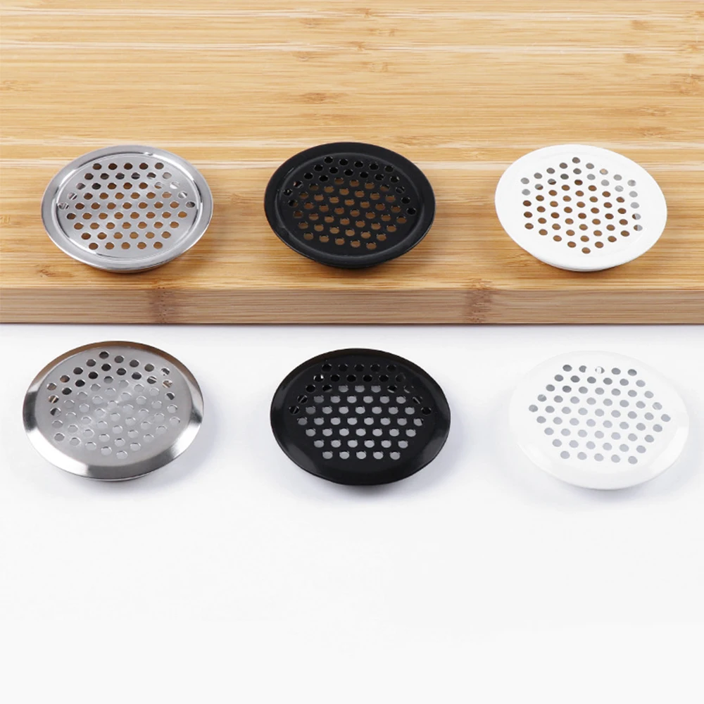 Stainless Steel Air Vent Grille Cover Black White Wardrobe Cabinet Mesh Hole Ventilation Plugs Dia.19mm 25mm 35mm 53mm 10PCS/Lot air vent grille,ventilation grille,air vent cover