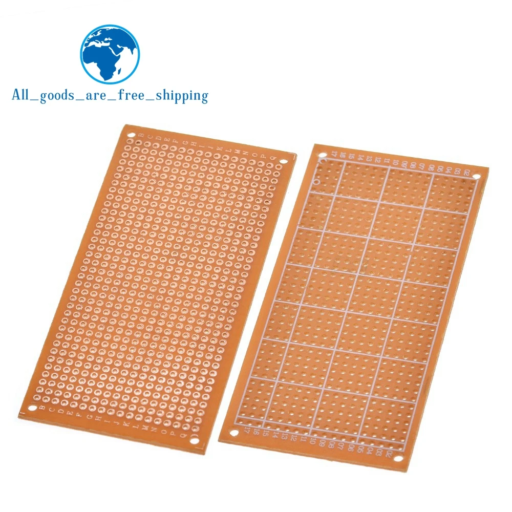 

10pcs Single Side Wholesale universal 5x10cm Solderless PCB Test Breadboard Copper Prototype Paper Tinned Plate Joint holes DIY