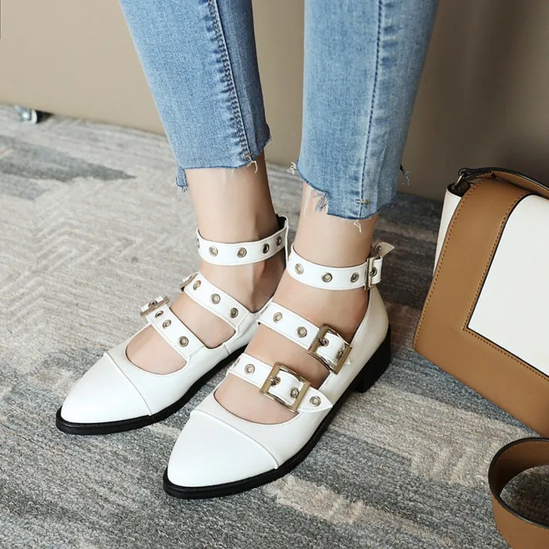 Spring Flats Women Shoes Bowtie Loafers Patent Leather Women's Low Heels Slip on Footwear Female Pointed Toe Thick Heel Maziao | Обувь