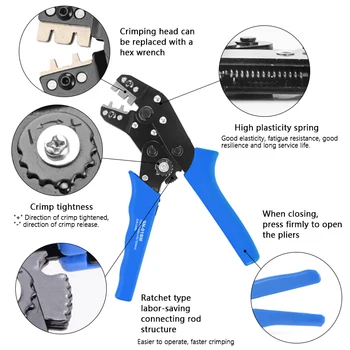 

Sn-01Bm Xh2.54 Sm Plug Spring Clamp Crimping Tool Crimping Pliers Awg28-20 With 520Pcs Dupont 2.54Mm Pin Terminal Connectors
